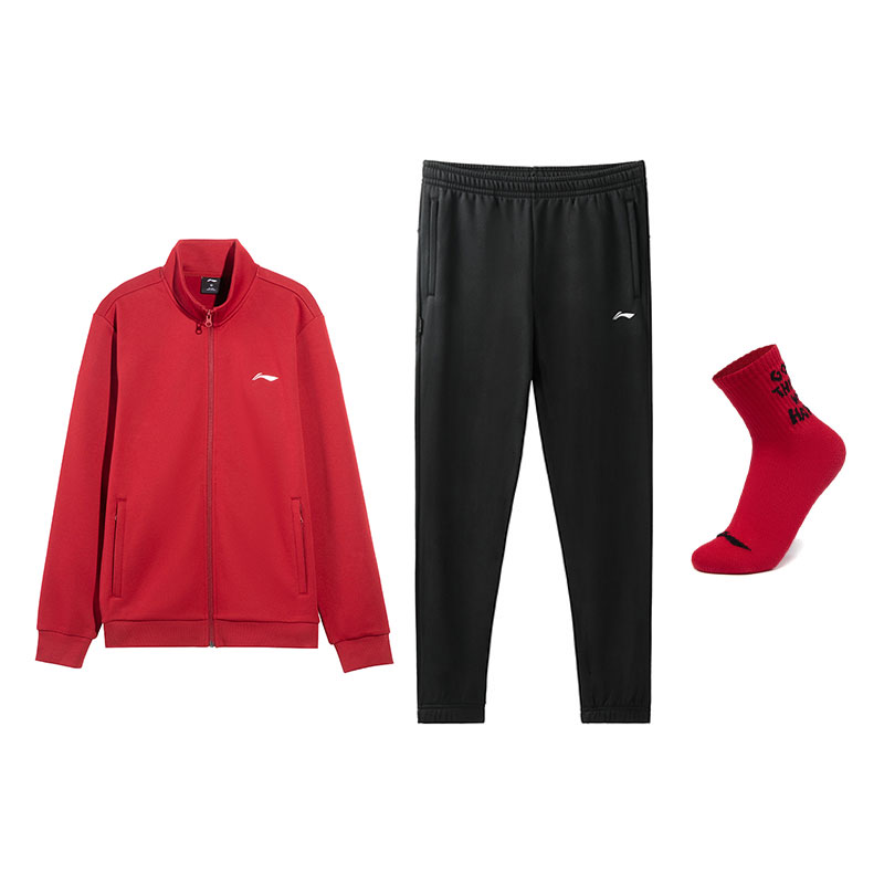 

Li Ning Casual Sportswear Men's Li-Ning, vintage красный top+черный pants (includes socks)