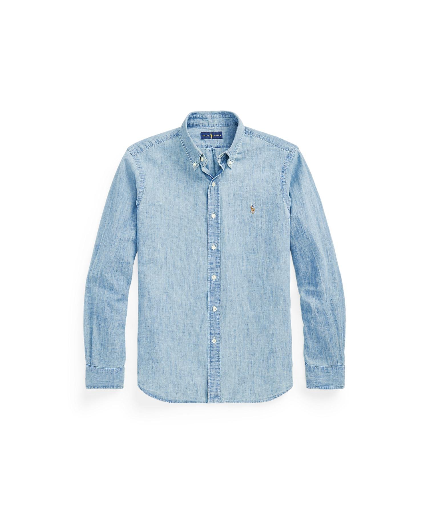 Классическая рубашка из шамбре Polo Ralph Lauren, 400 Blue — фото 2