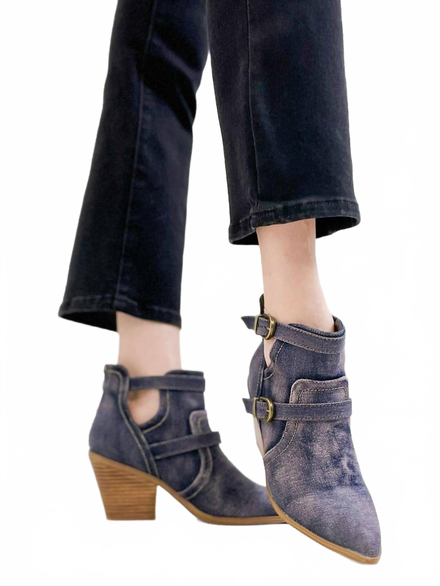Женские ботильоны для вечернего выхода из выбеленного синего денима Corkys Footwear — фото 3