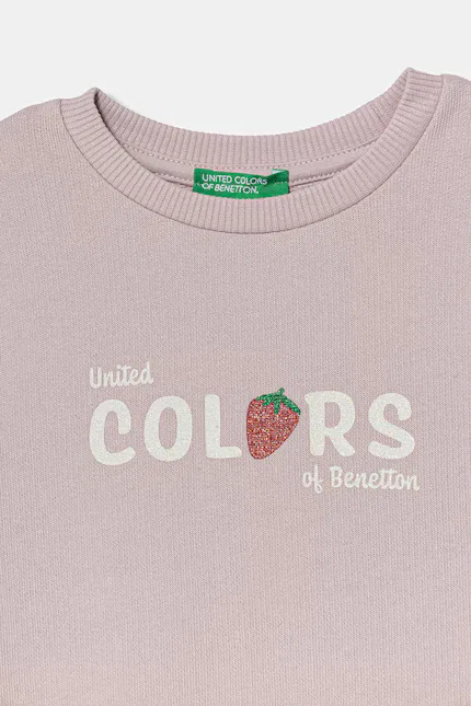 Худи детское с принтом United Colors of Benetton, розовый — фото 3