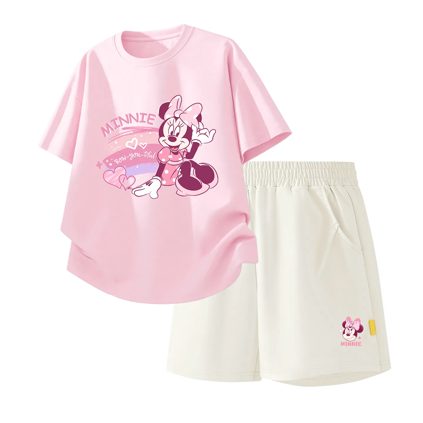 Детская повседневная спортивная футболка с круглым вырезом Disney, Di Colored Ribbon Night Sky Purple+Di Knot K_Bottom Right Plum Purple — фото 3