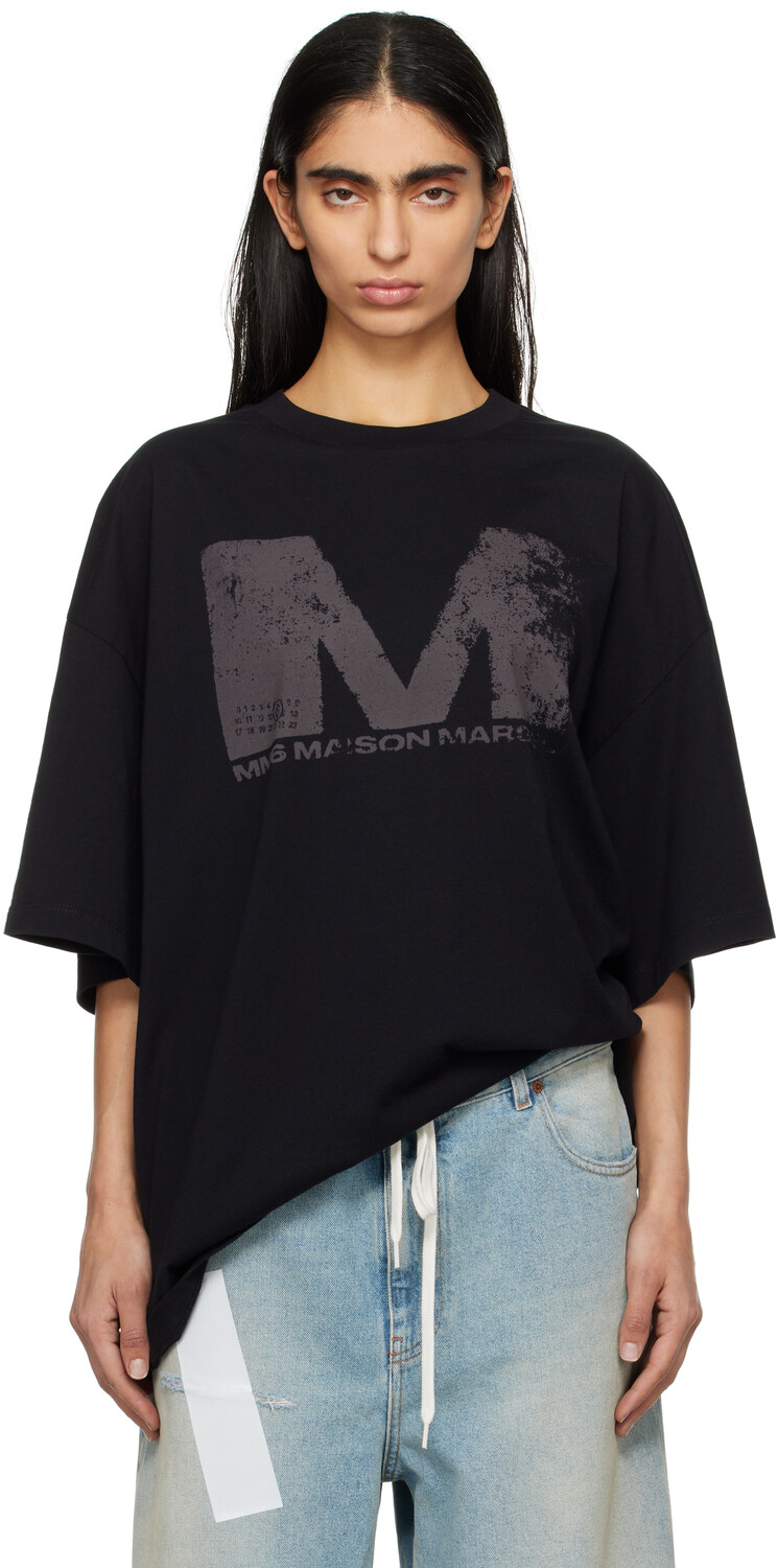 

Футболка с выбеленным логотипом 6 aison argiela MM6 Maison Margiela