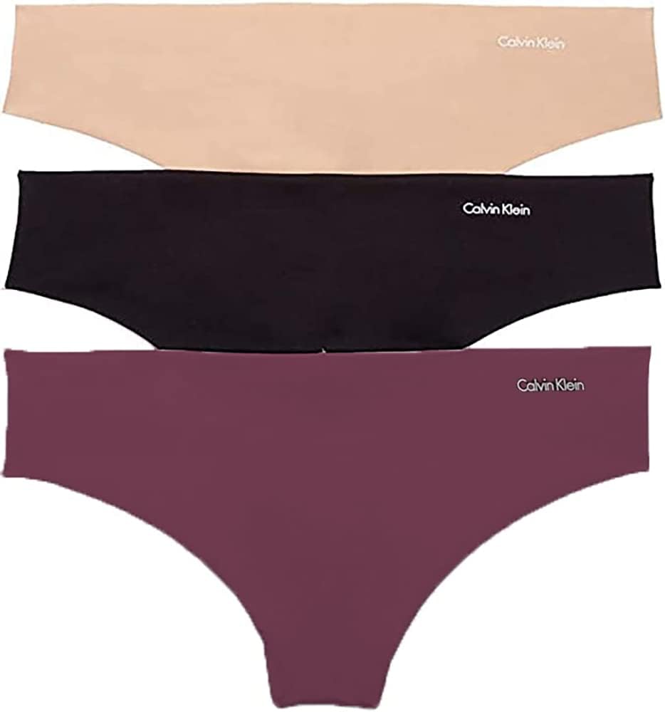 

Женские бесшовные трусики-стринги Calvin Klein Invisibles, 3 шт., Caramel/Plum/Black