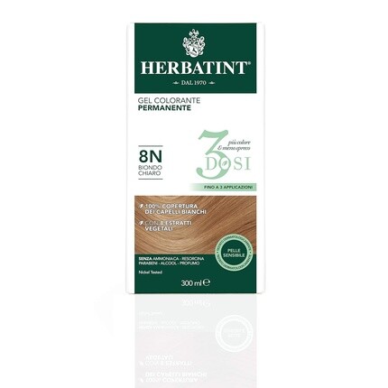 Стойкая краска для волос 8N Светло-русый 300 мл Herbatint — фото 2