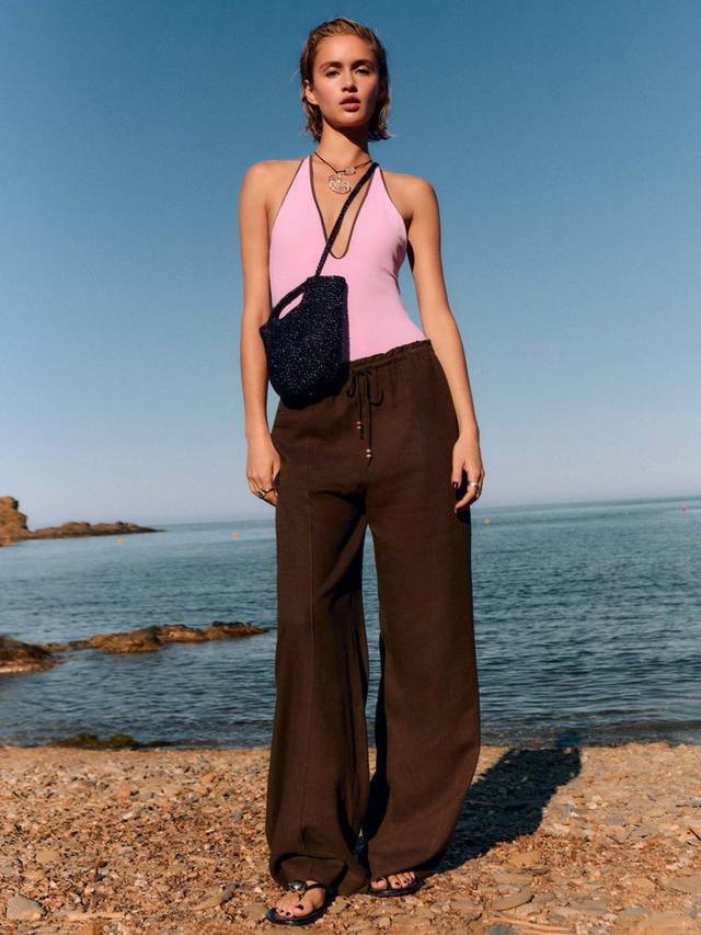 

Скотт лайнен богатые брюки Mango, Medium Brown