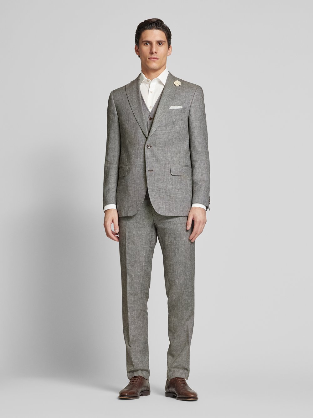 

Брюки облегающего кроя из смеси льна и шерсти Carl Gross