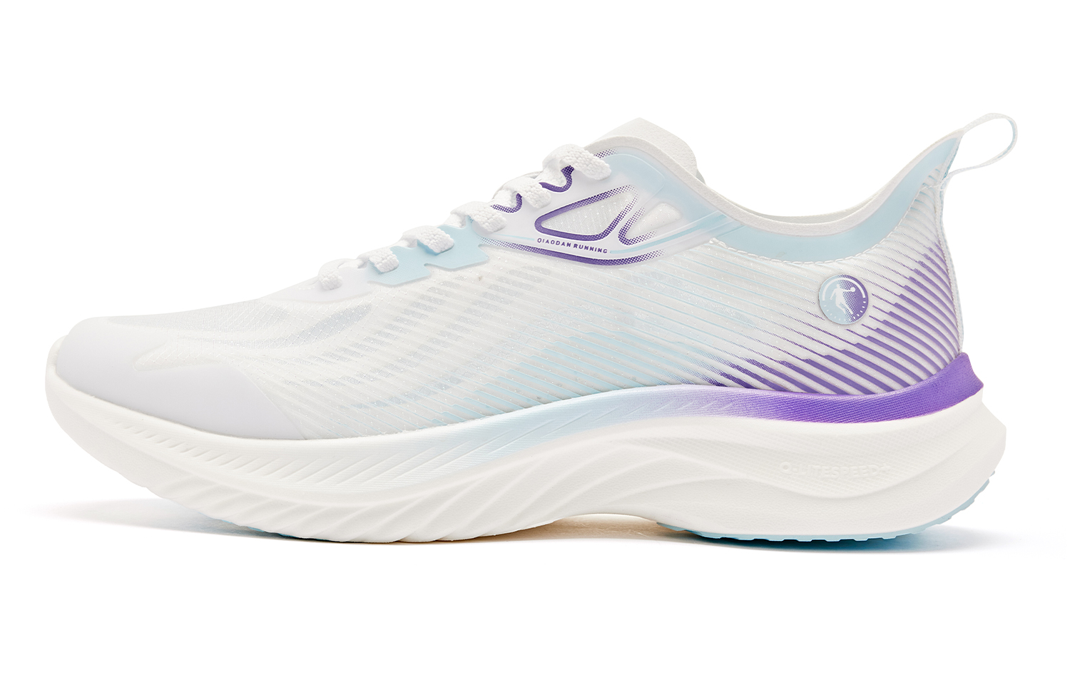 

Кроссовки для бега Light Speed 4.0PLUS мужские низкие пурпурно-белые QIAODAN, Jordan White Light Shadow Purple