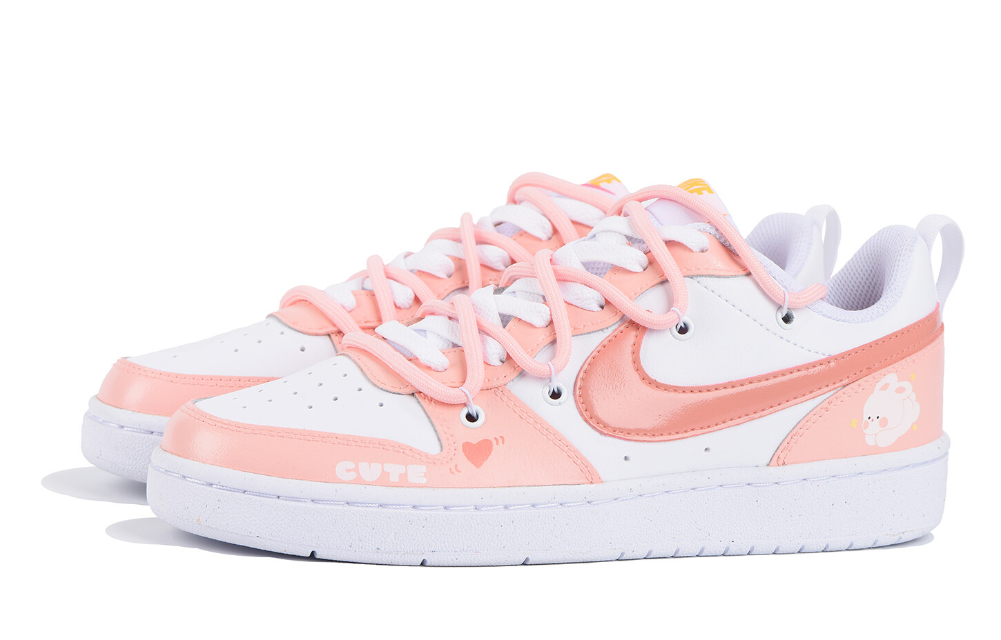 

Кроссовки Nike Court Borough Series Skateboard Shoes Women's Low-Top White Pink