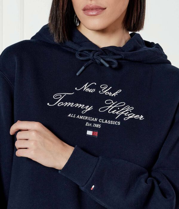 Свитер современный шрифт графика Regular fit Tommy Hilfiger, синий — фото 4