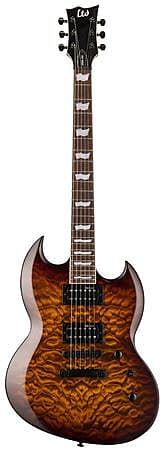 

Электрогитара ESP LTD Viper 256QM Electric Guitar Dark Brown Sunburst