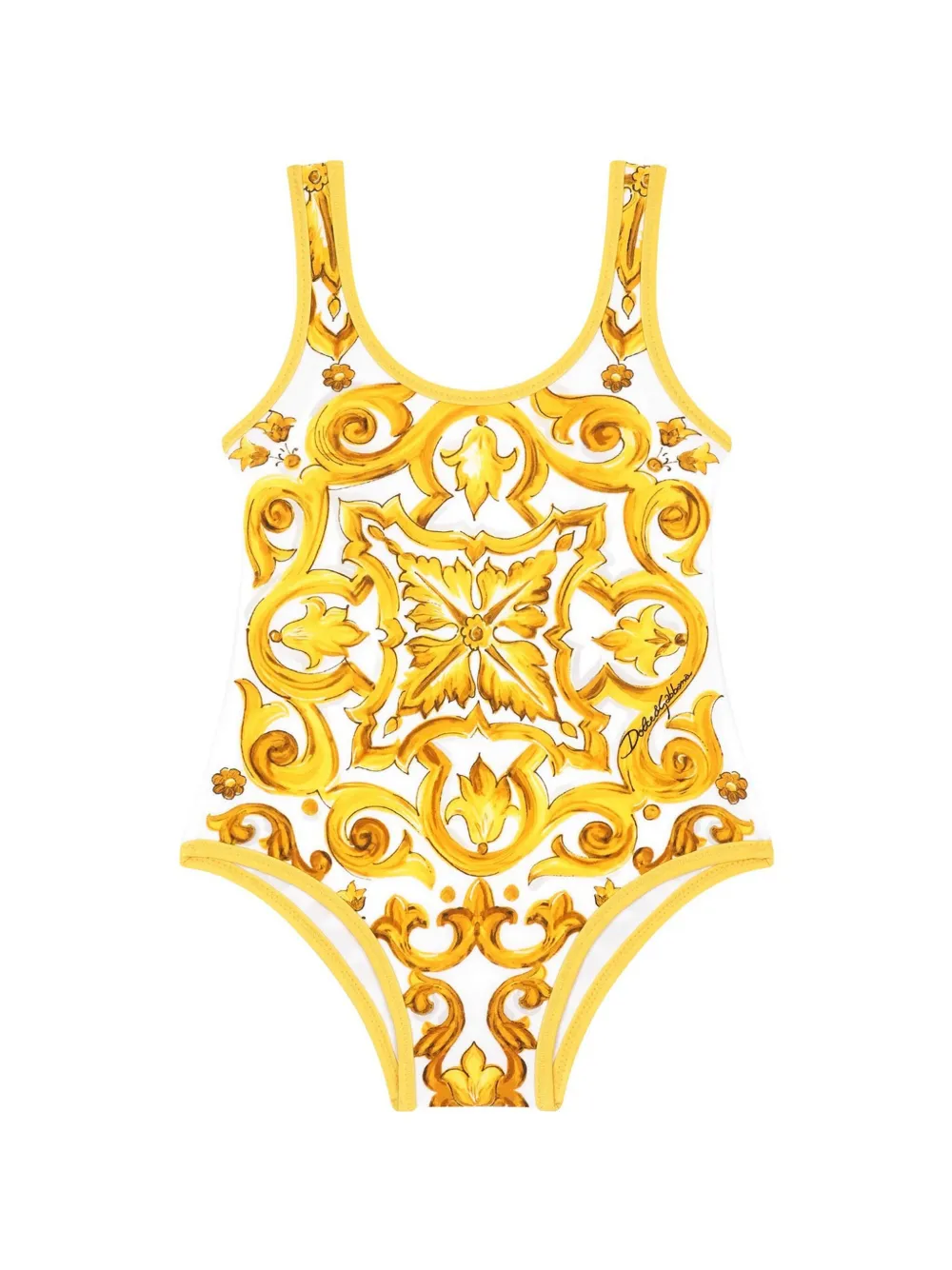 

Купальник с принтом Majolica Dolce & Gabbana Kids, желтый