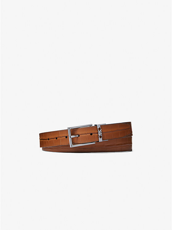 

Ремень из кожи с тиснением под крокодила Michael Kors Mens, коричневый