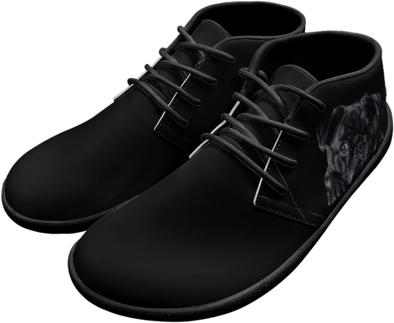 

Кожаные мужские кроссовки Forchrinse White Horse с красивым небом, для повседневной ходьбы и вождения, повседневные кожаные шнурованные туфли, средние ботинки Чукка, легкие, черный