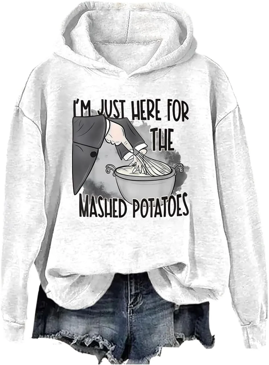 

Толстовка с принтом "I'm Just Here For The Mashed Potatoes" SIMJEW