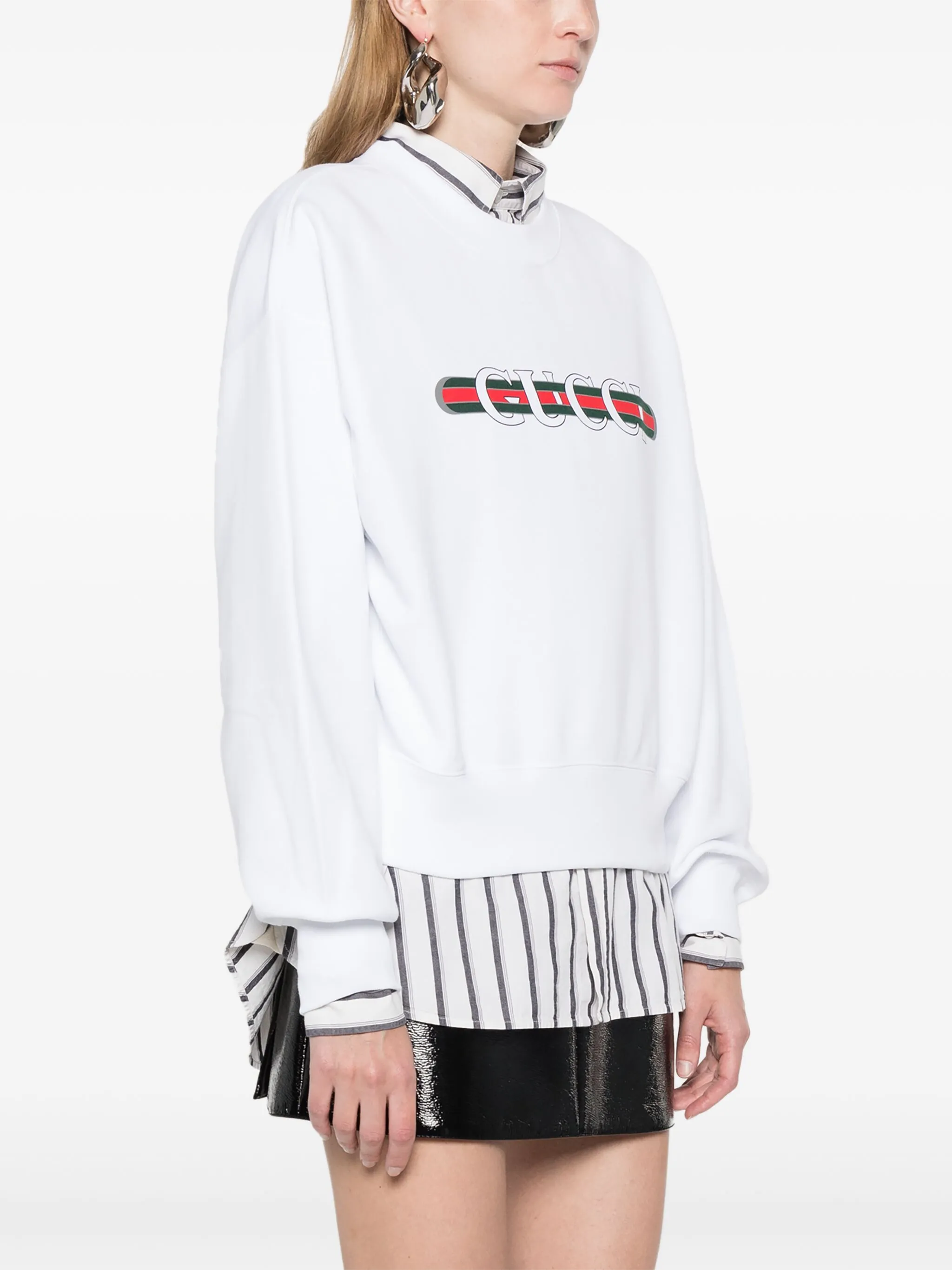Толстовка с принтом Web Gucci, белый — фото 3