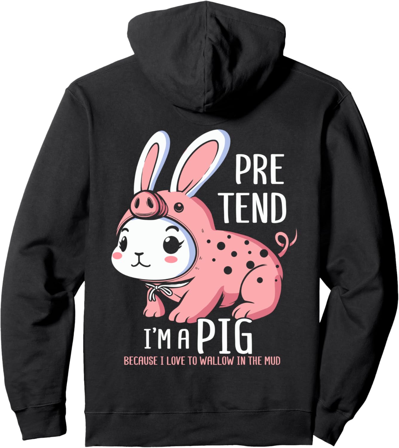 

Толстовка с изображением поросенка, кролика и поросенка Swine Hare Piglet Bunnies, черный