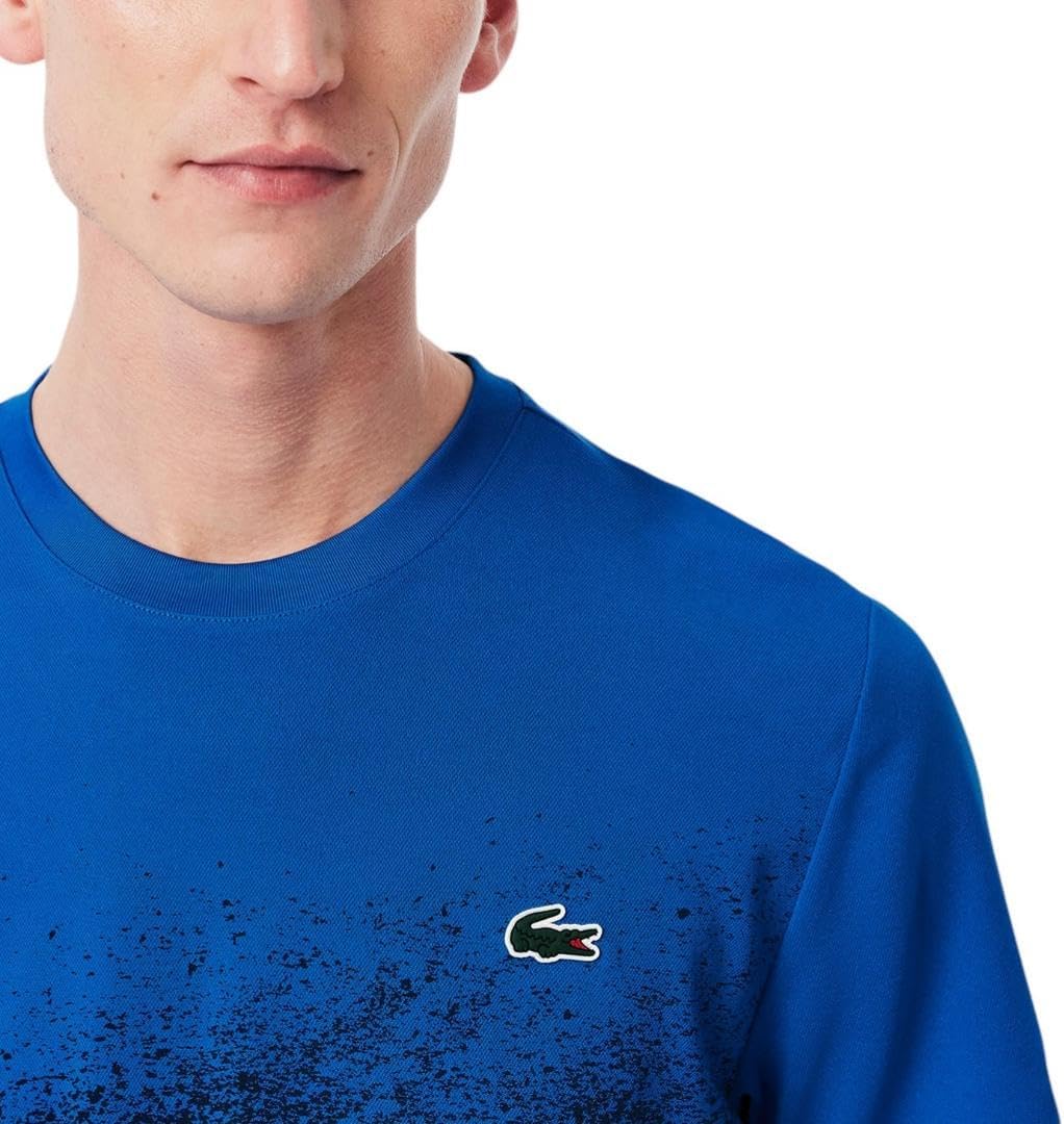 Футболка Lacoste X Novak Djokovic, спортивная теннисная, Gipsy Blue/Navy Blue — фото 2