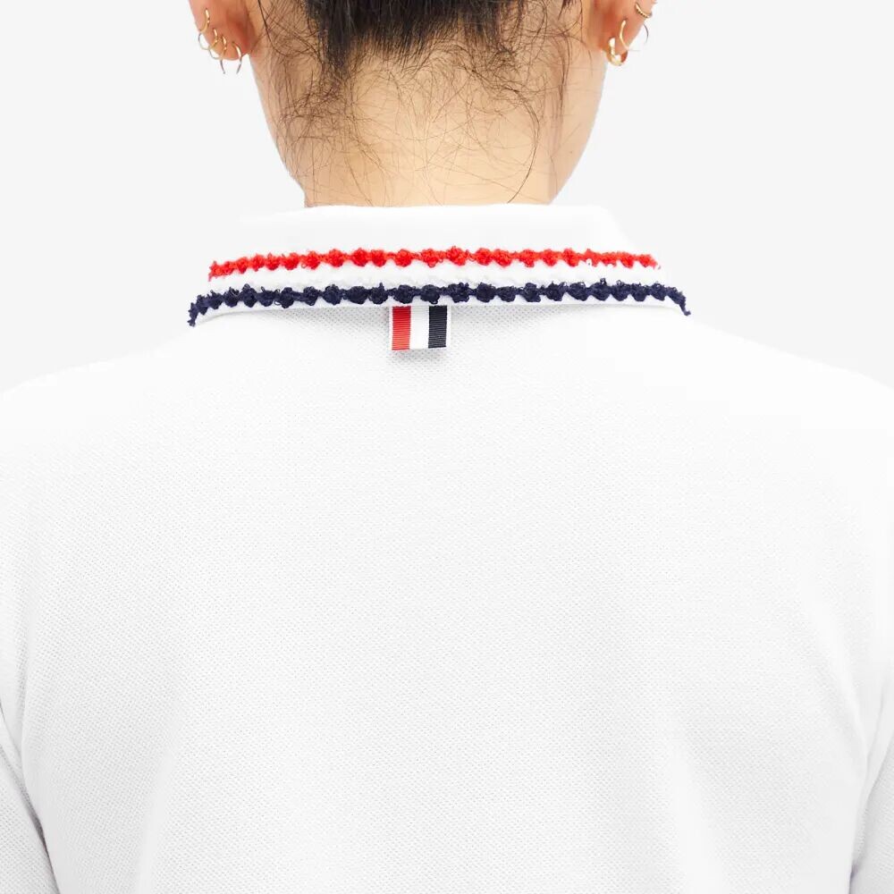 

Thom Browne Платье-поло миди RWB, белый