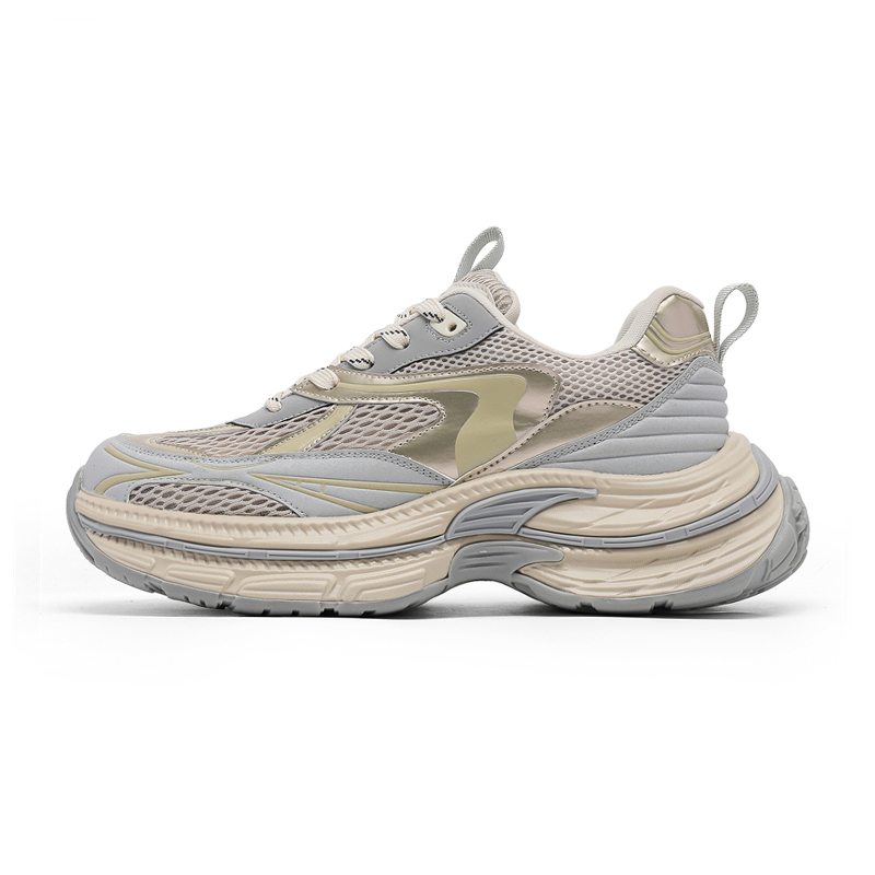 

Амортизирующие противоскользящие дышащие низкие массивные кроссовки мужские OUBT, Champagne