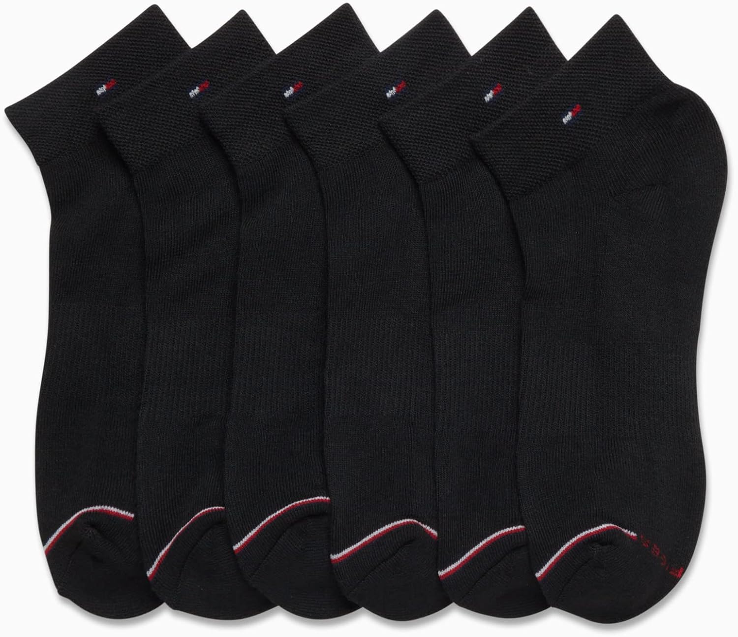 Женские носки Tommy Hilfiger Flag Sport Cushion Short Crew Socks, 6 пар, Black Flag — фото 4
