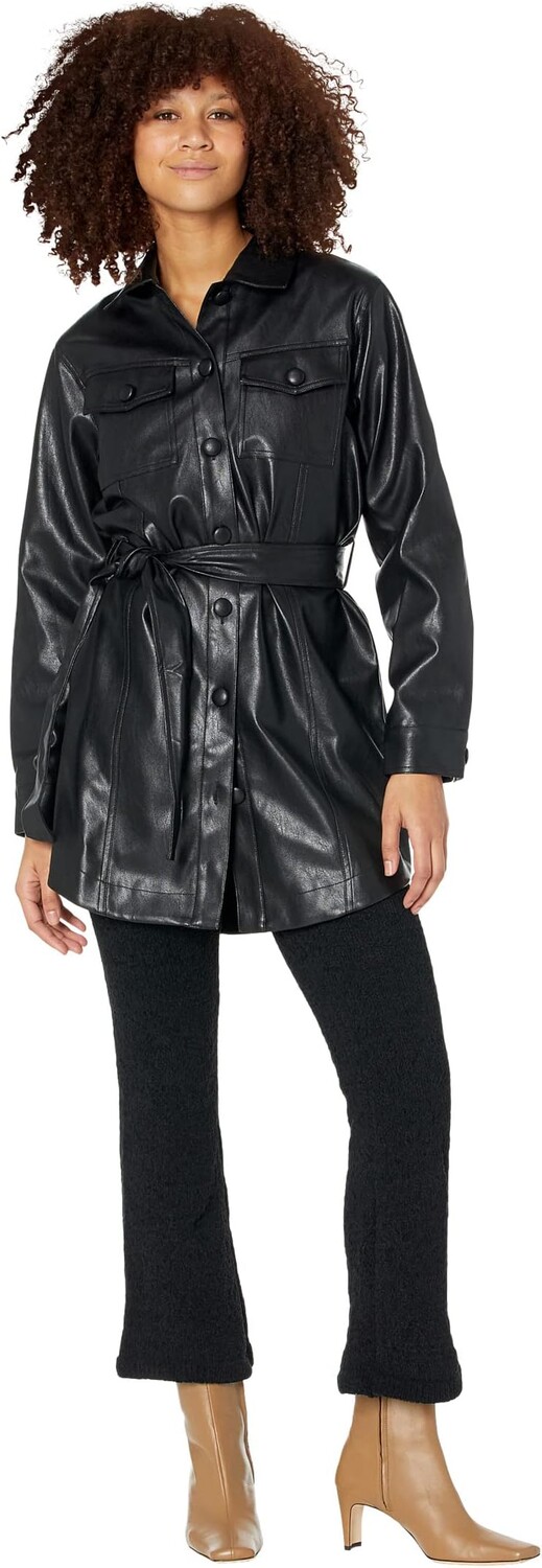 

Куртка line and dot Mika Faux Leather Top Shacket, черный