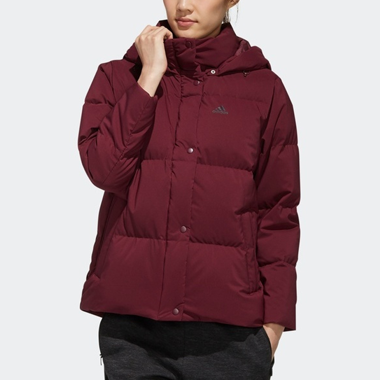 Adidas Темно-красно-фиолетовая зимняя куртка-пуховик для женщин, Dark Reddish Purple — фото 4