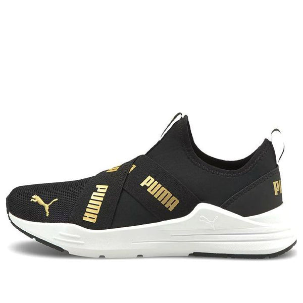 

Кроссовки wired run slip-on 'black team gold' Puma, черный