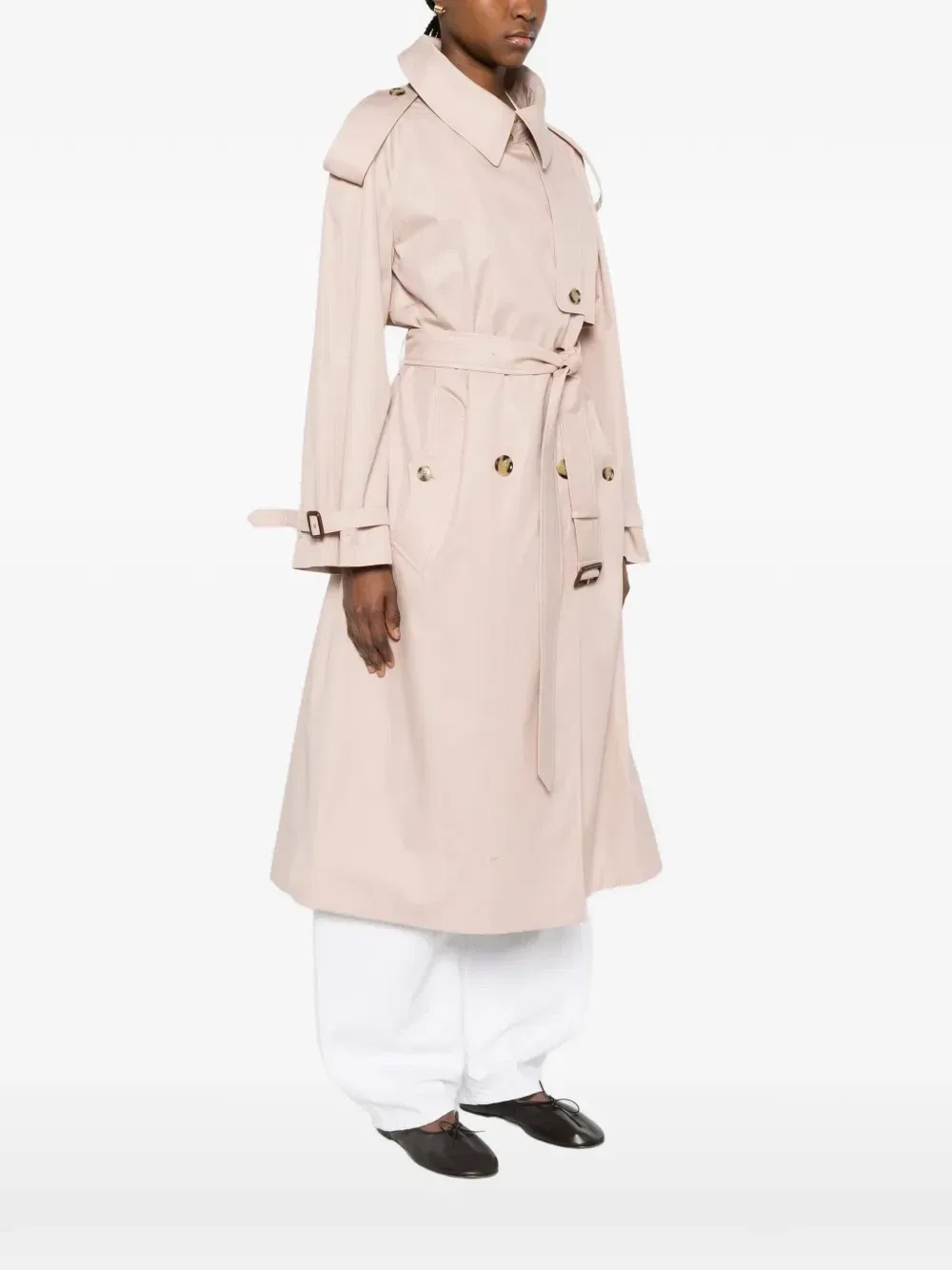 Тренч с ремнем BURBERRY, розовый — фото 2