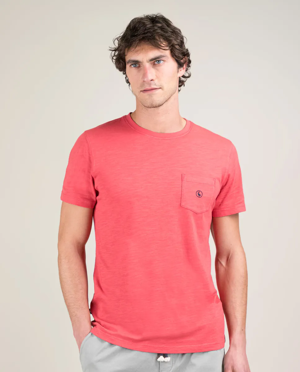 

Мужская футболка Garment Dyed с карманом El Ganso, красный