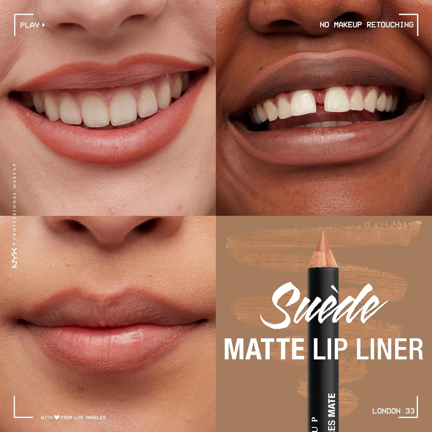 Матовая подводка для губ NYX Professional Makeup Suede Matte Lip Liner, 33 London, красный — фото 2