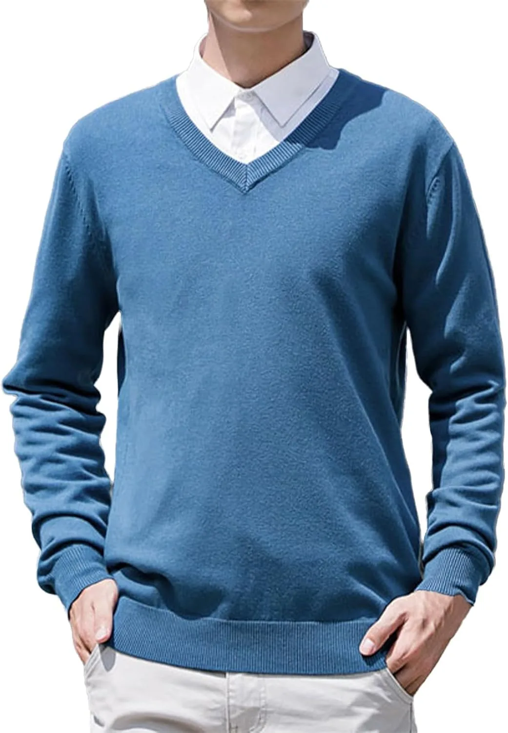 

Мужской свитер с v-образным вырезом, casual, приталенный, для осени и зимы HJINGSUN