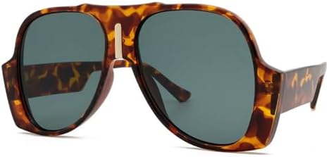 

Уникальные квадратные солнцезащитные очки для мужчин и женщин, винтажные, большие солнцезащитные очки с защитой от УФ-излучения UV400, увеличенного размера MTZJH, Leopard Green