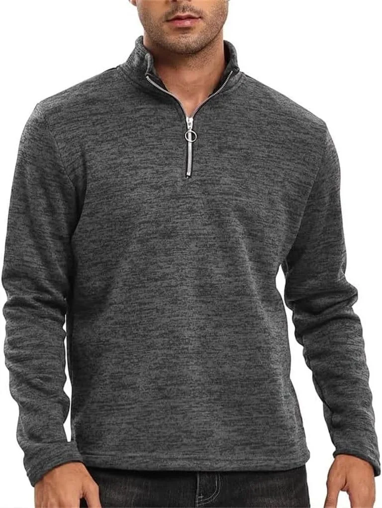 

Спортивный свитер мужской с молнией и полувысоким воротником