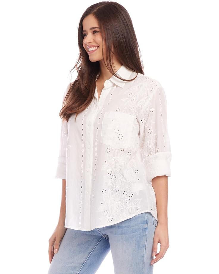 

Рубашка Karen Kane Eyelet Shirt, белый