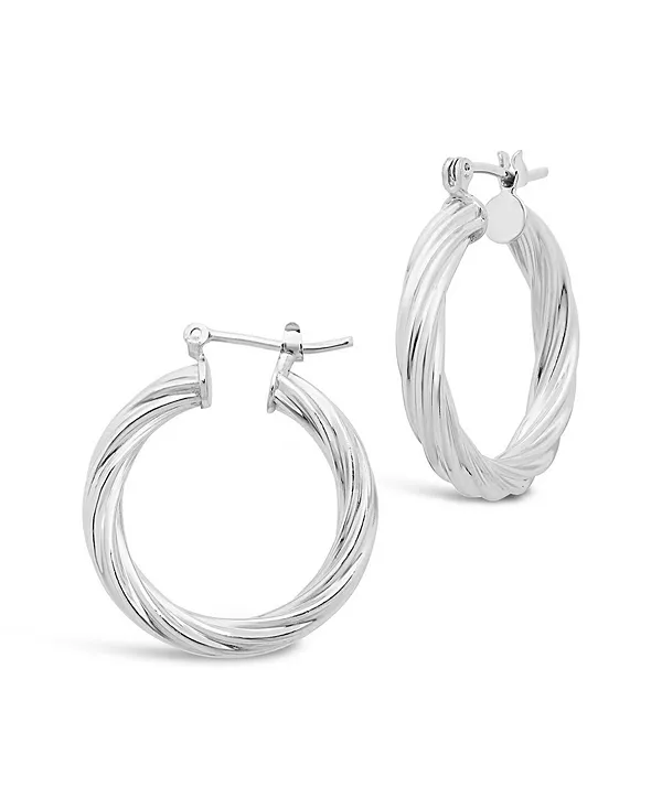 

Женские витые полые серьги-кольца Sterling Forever, silver