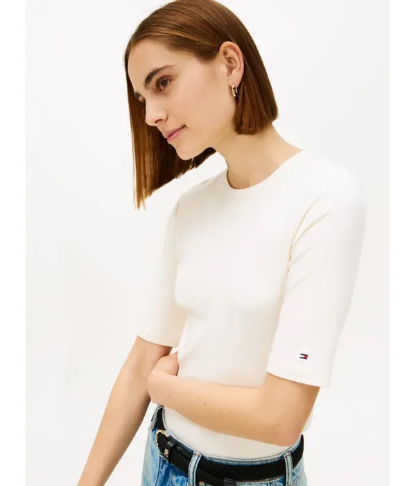 Блуза slim fit Tommy Hilfiger, кремовый — фото 4