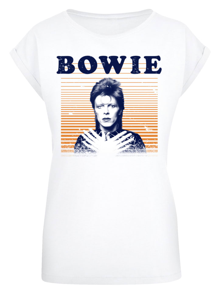 

Футболка David Bowie Orange Stripes белого цвета F4NT4STIC, Белый, Футболка David Bowie Orange Stripes белого цвета F4NT4STIC
