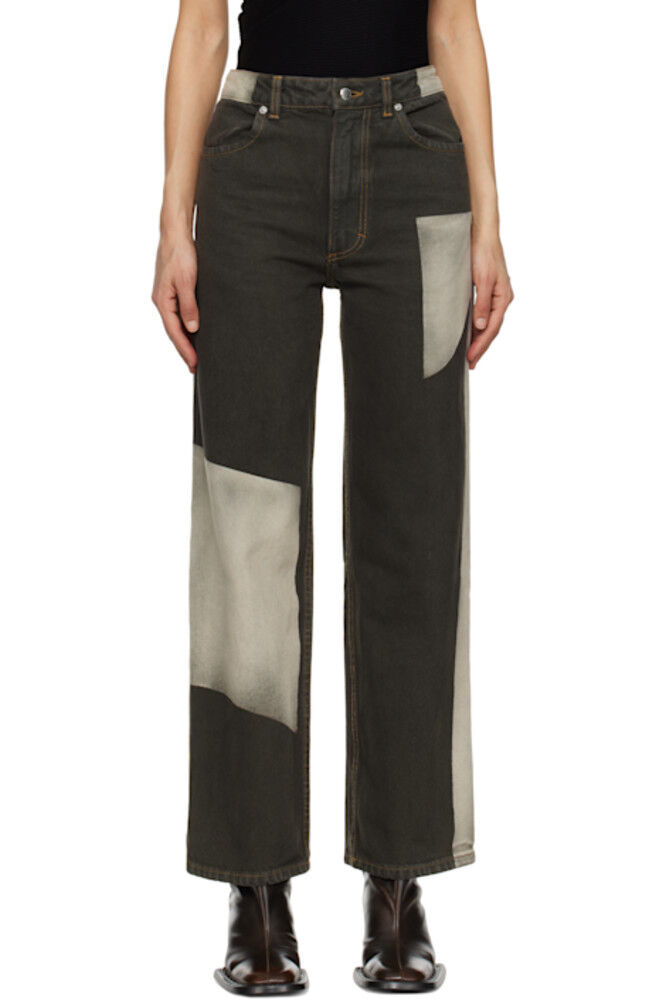 

Серые джинсы широкого кроя Eckhaus Latta