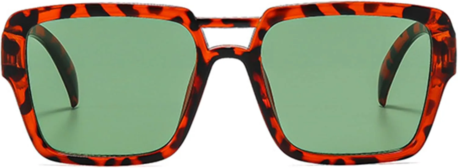 

Солнцезащитные очки Bullabulling Retro Pilot для женщин и мужчин, модель 2026, с квадратной верхней перекладиной, в стиле 70-х, 80-х и 90-х, Leopard Green