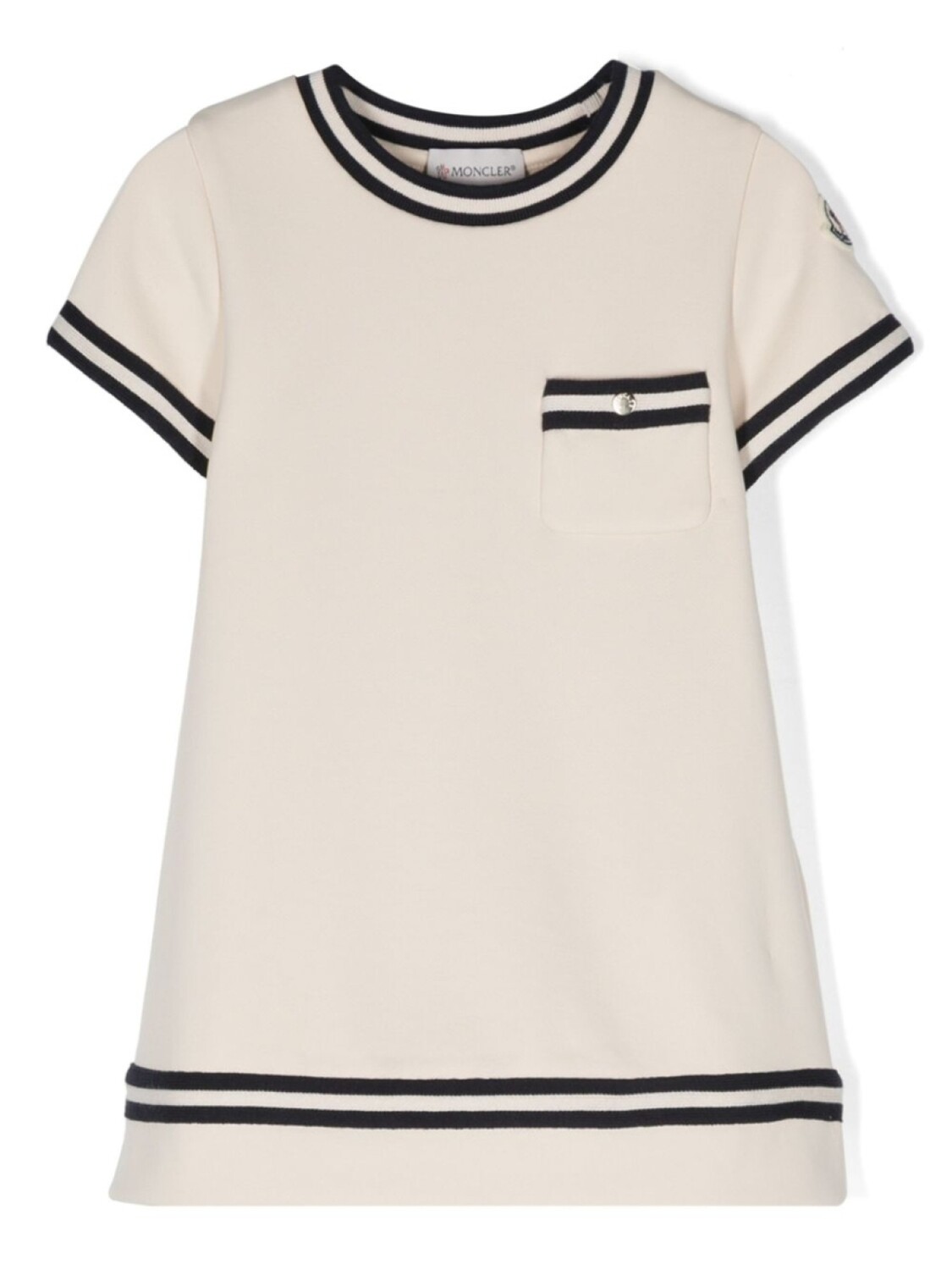 

Moncler Enfant платье мини с аппликацией, нейтральный цвет