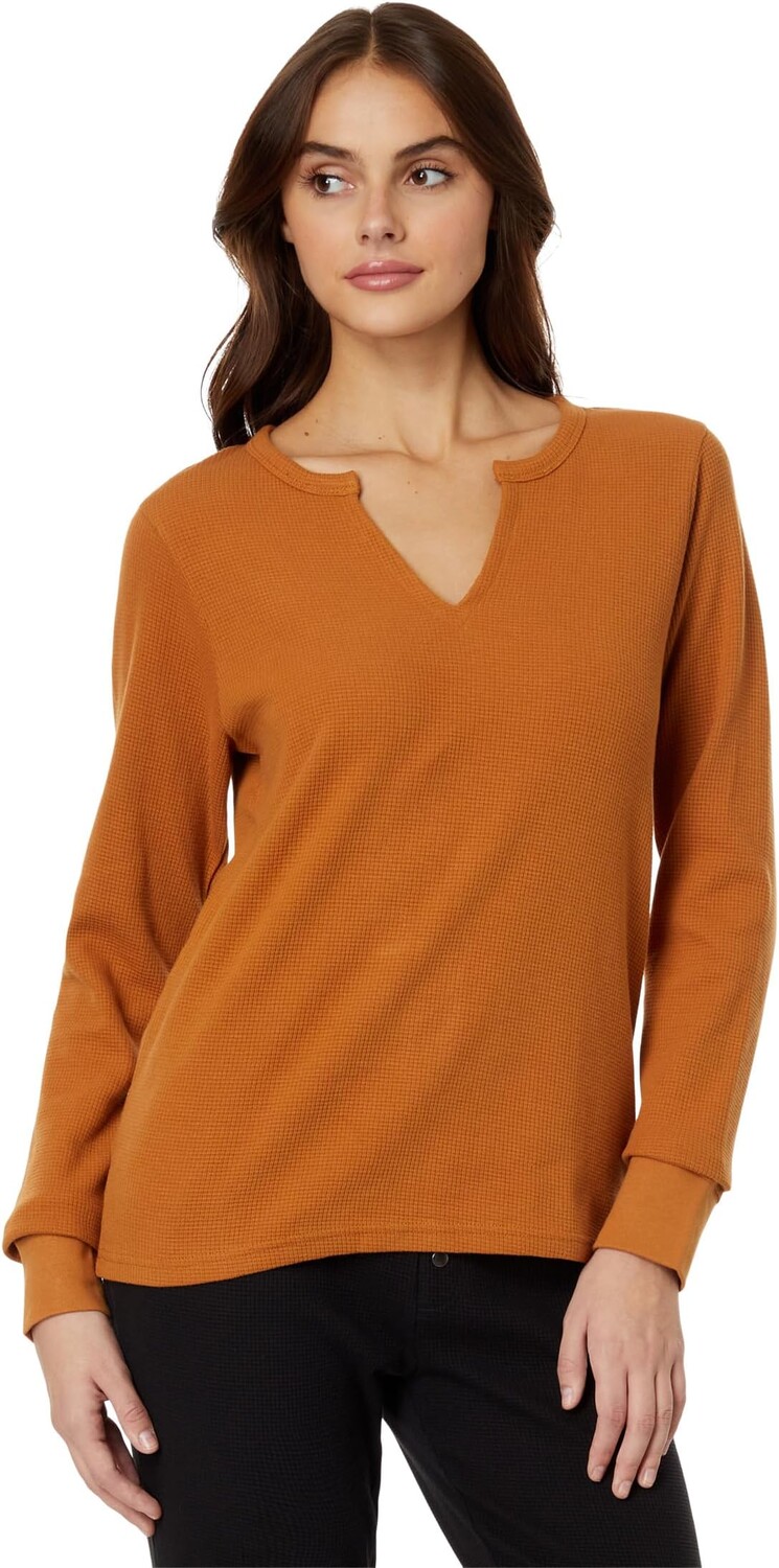 

Топ PACT Thermal Waffle Henley, кэмел