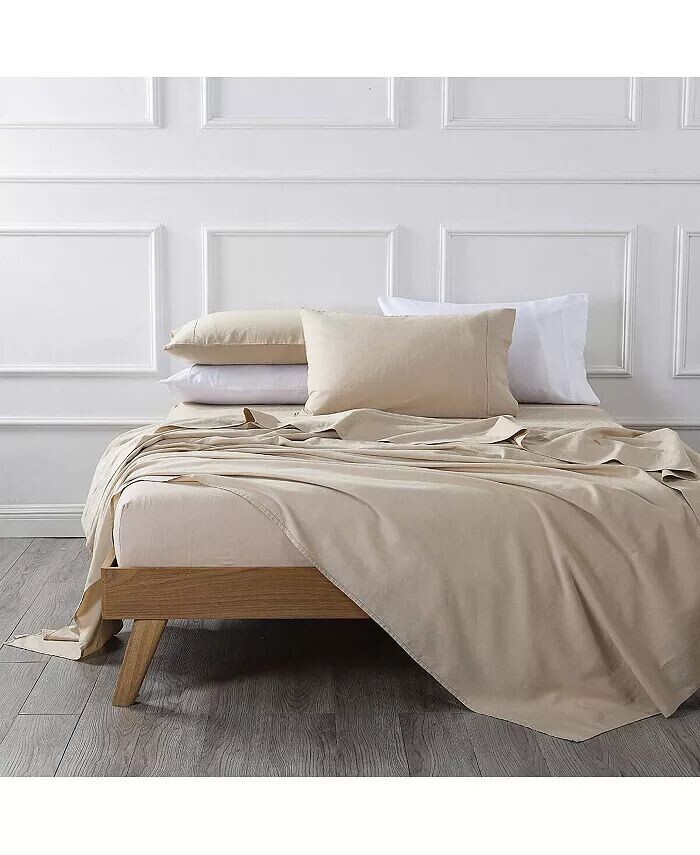 

Комплект простыней из бельгийского льна и хлопка, Twin XL Egyptian Linens, бежевый