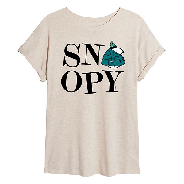 

Футболка oversized с принтом Peanuts Snoopy Licensed Character, Beige