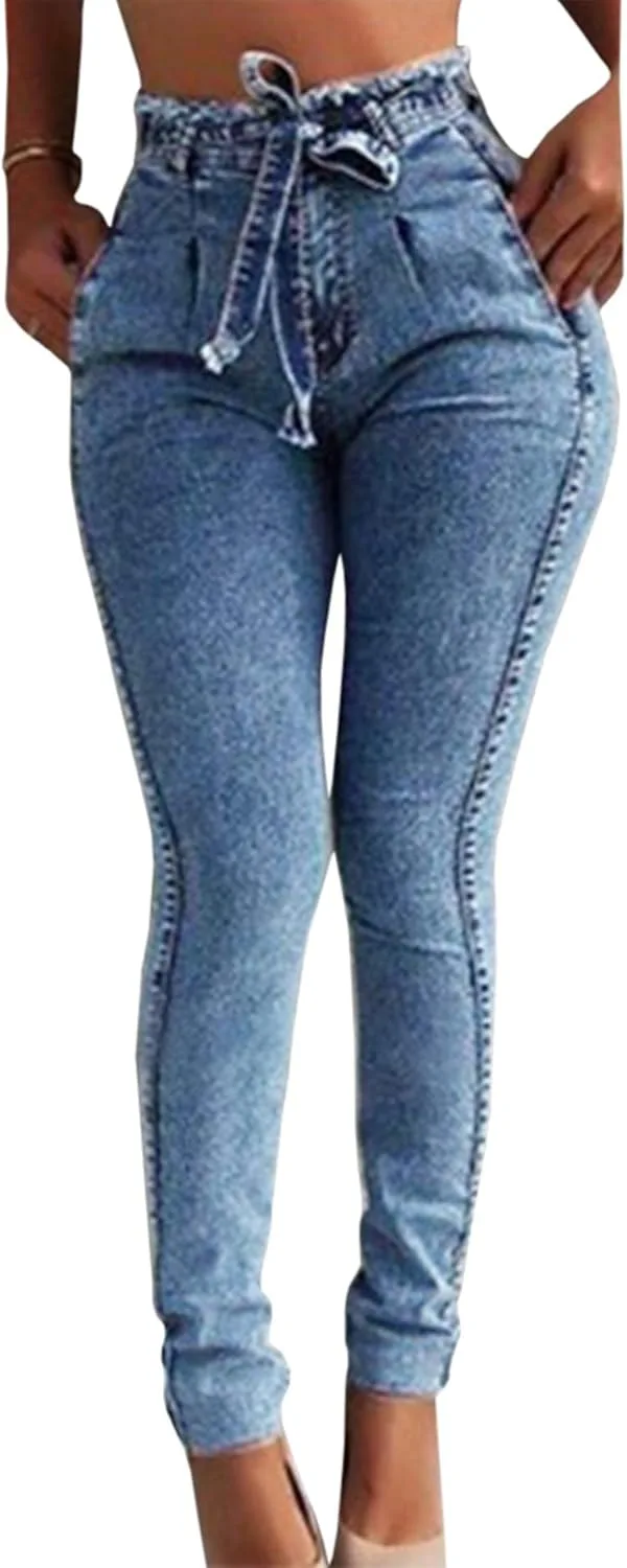 

Sexyshine Женские джинсы скинни с высокой талией, рваные