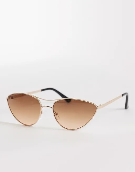 

Солнцезащитные очки «кошачий глаз» в металлической оправе ASOS DESIGN