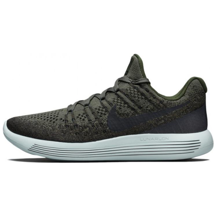 

LunarEpic Flyknit 2 амортизация износостойкие низкие повседневные кроссовки для бега мужские Nike, серый/зеленый