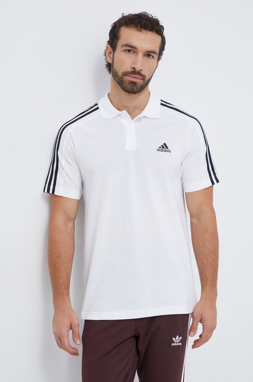 

Хлопковая рубашка-поло adidas, белый