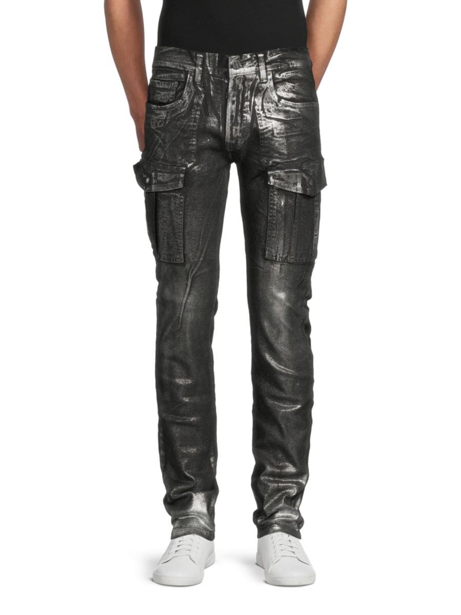 

Джинсы с выцветшей фольгой FWRD DENIM, серебряный