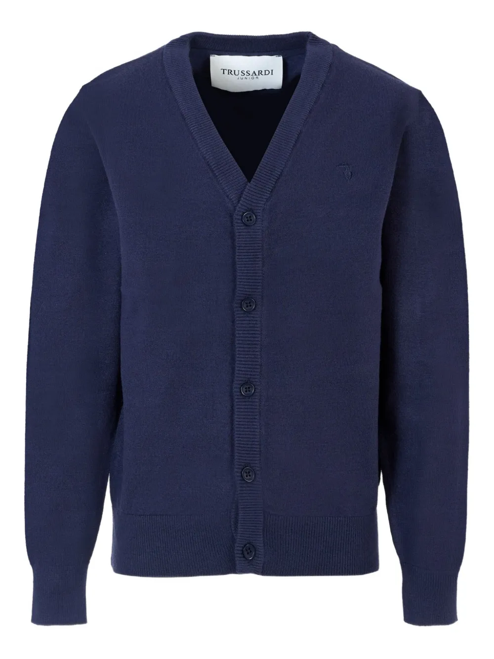 

Кардиган с V-образным вырезом и пуговицами TRUSSARDI JUNIOR, синий