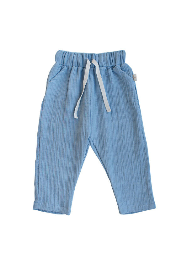 Муслиновые брюки для мальчика Miela Kids, голубой